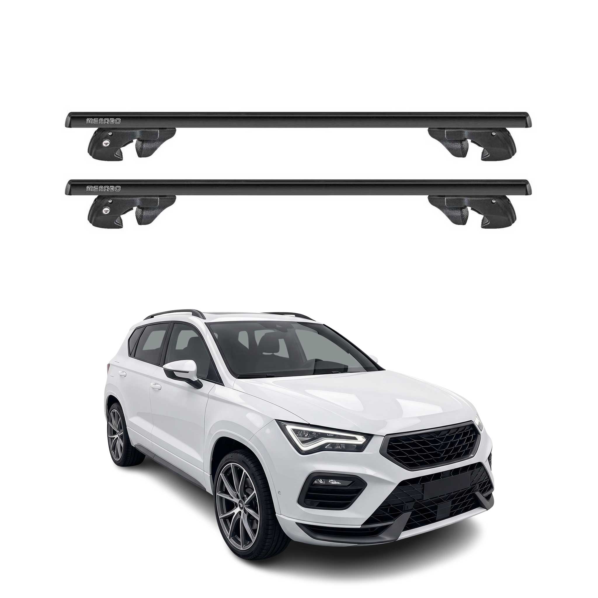 Dachträger Grundtäger für Cupra Ateca 2018-2026 Aluminium 90kg TÜV Schwarz 2tlg