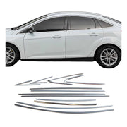 Fensterleisten Zierleisten für Ford Focus Stufenheck 2011-2018 Edelstahl 12tlg