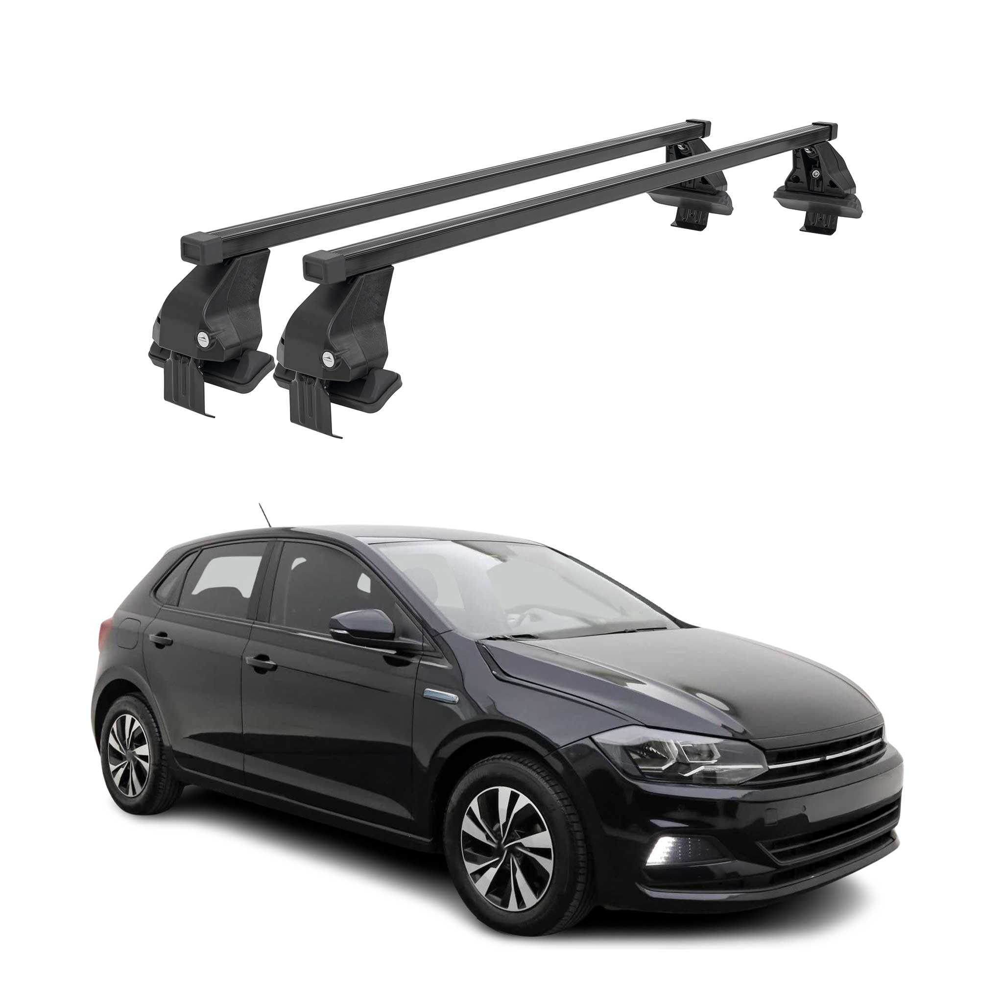 Menabo Dachträger Grundtäger für VW Polo 2021-2026 50kg Stahl Schwarz 2tlg