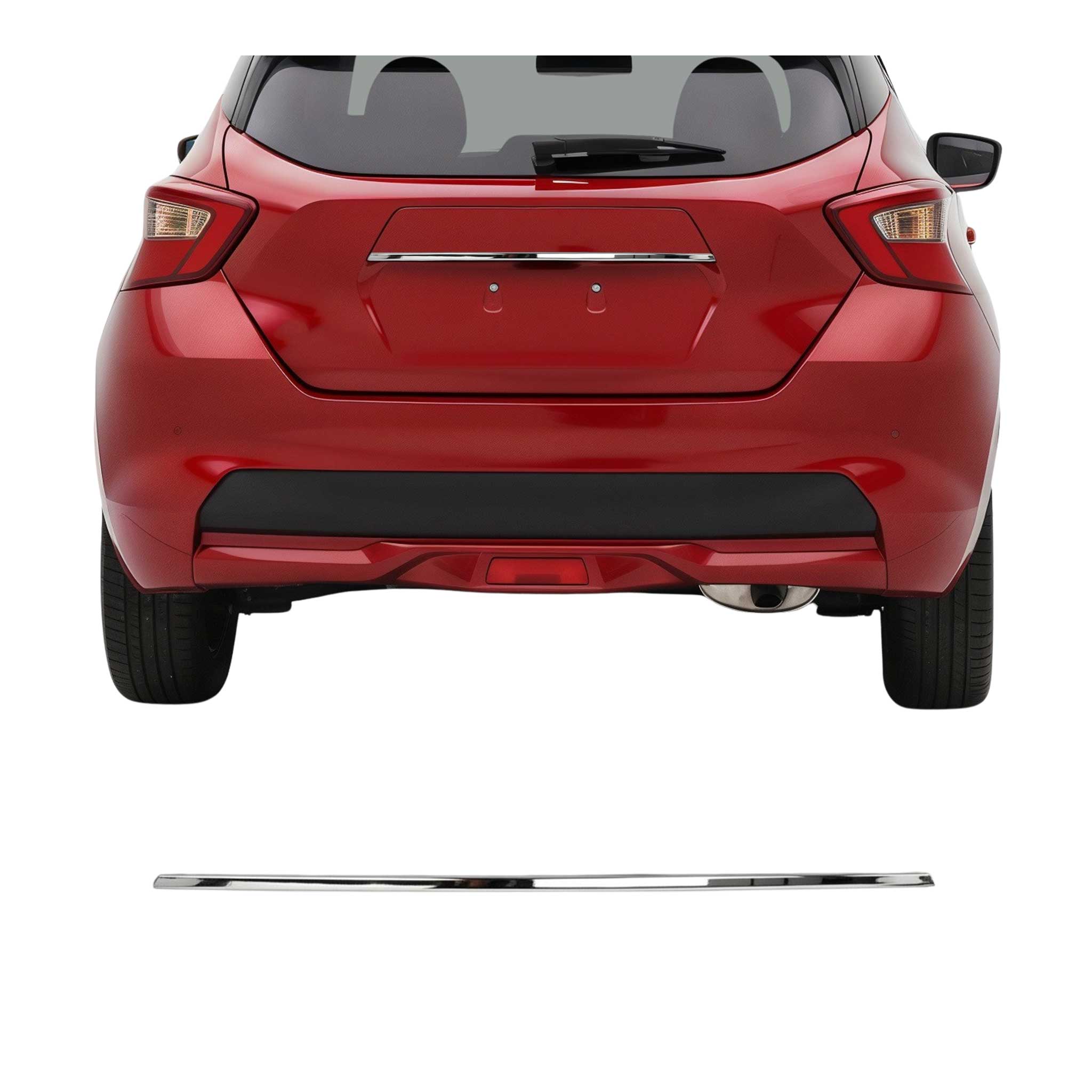 Kofferraumleiste Heckklappe Leiste für Nissan Micra 2017-2020 Edelstahl Chrom