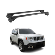 Dachträger Grundtäger für Jeep Renegade 2015-2025 75kg Aluminium Schwarz 2 tlg