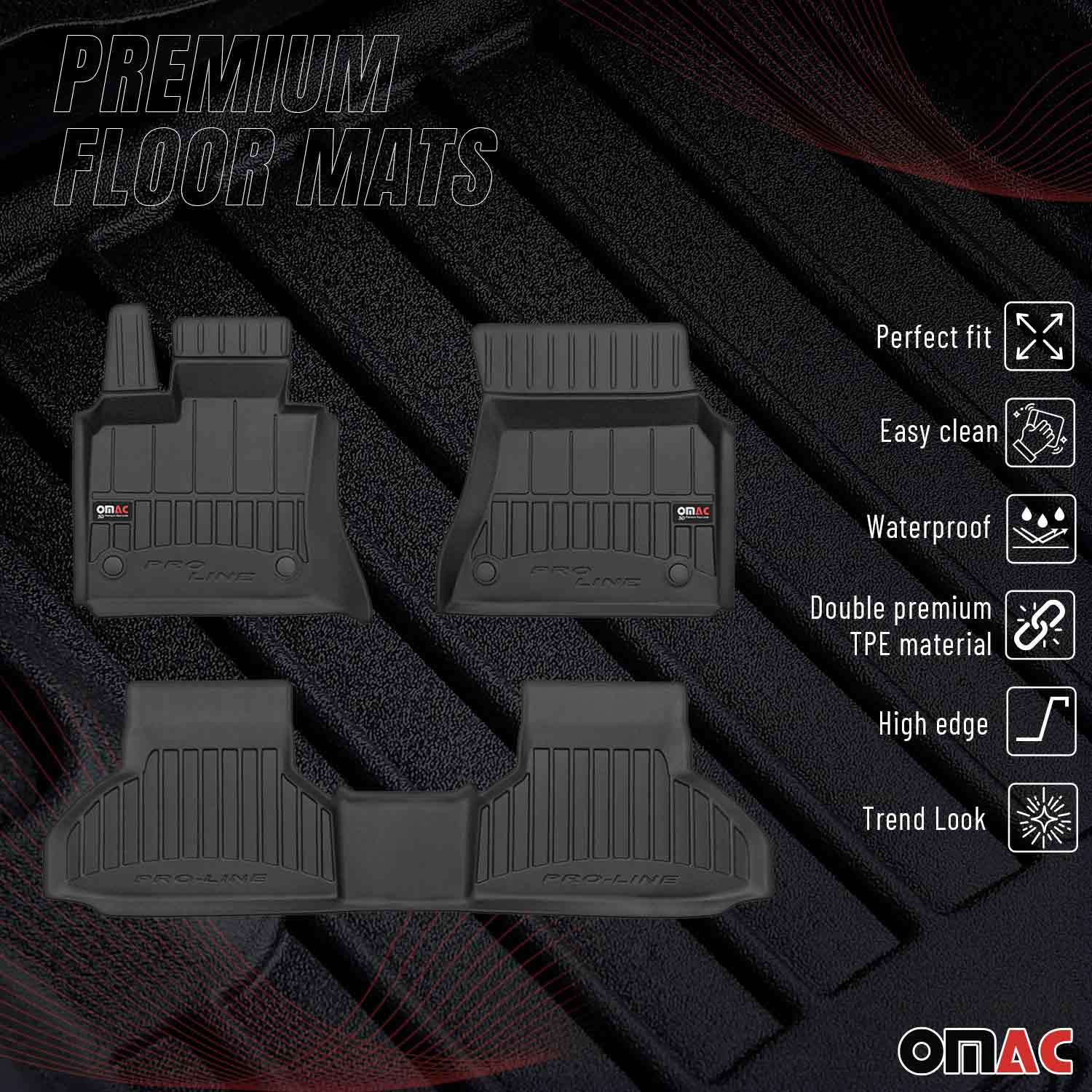 OMAC Gummi Fußmatten für BMW X6 F16 F86 2014-2019 Premium TPE Automatten 3tlg