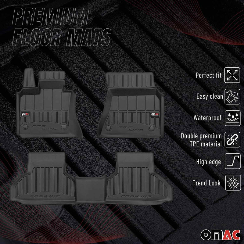 OMAC Gummi Fußmatten für BMW X6 F16 F86 2014-2019 Premium TPE Automatten 3tlg