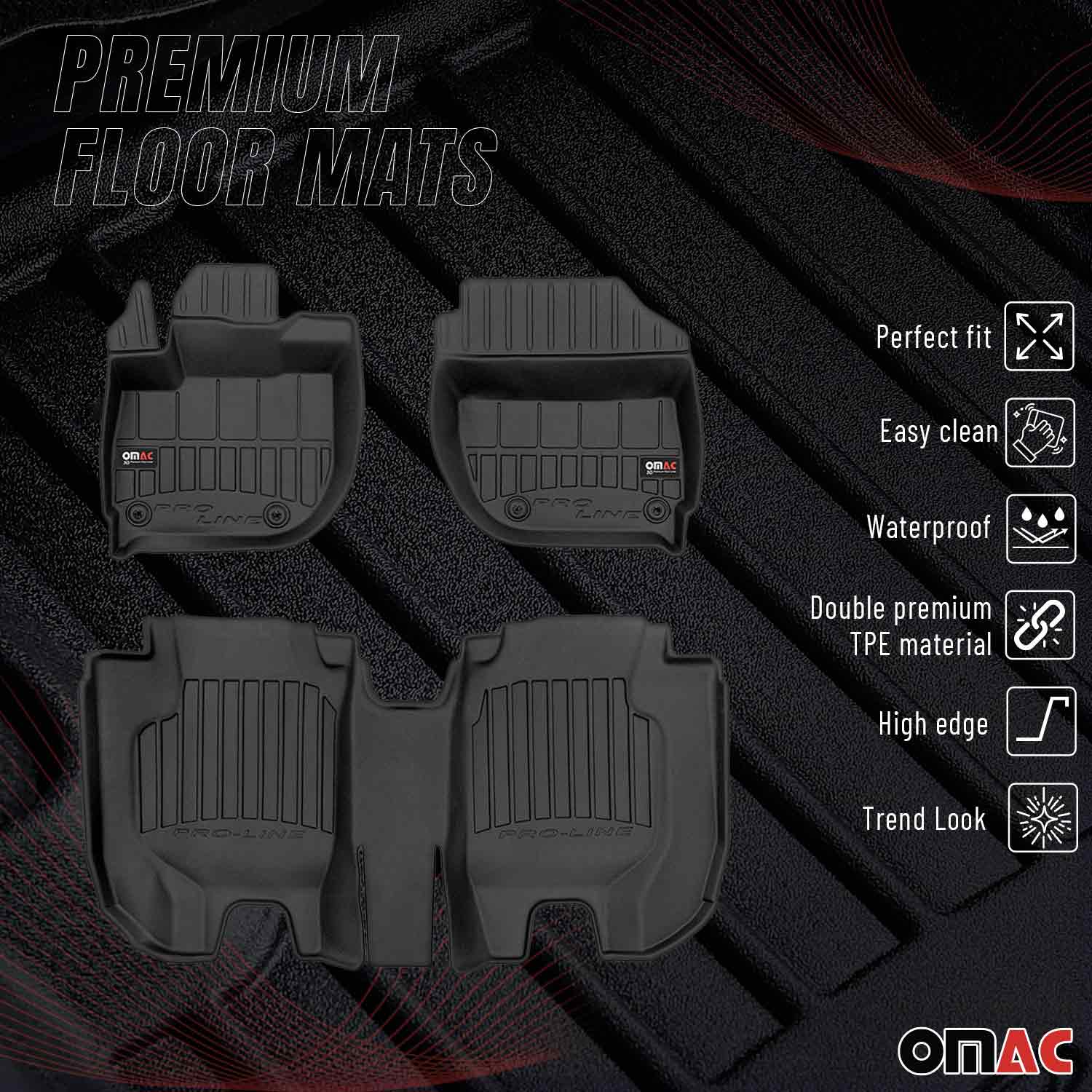OMAC Gummi Fußmatten für Honda HR-V II 2015-2021 Premium TPE Automatten Schwarz
