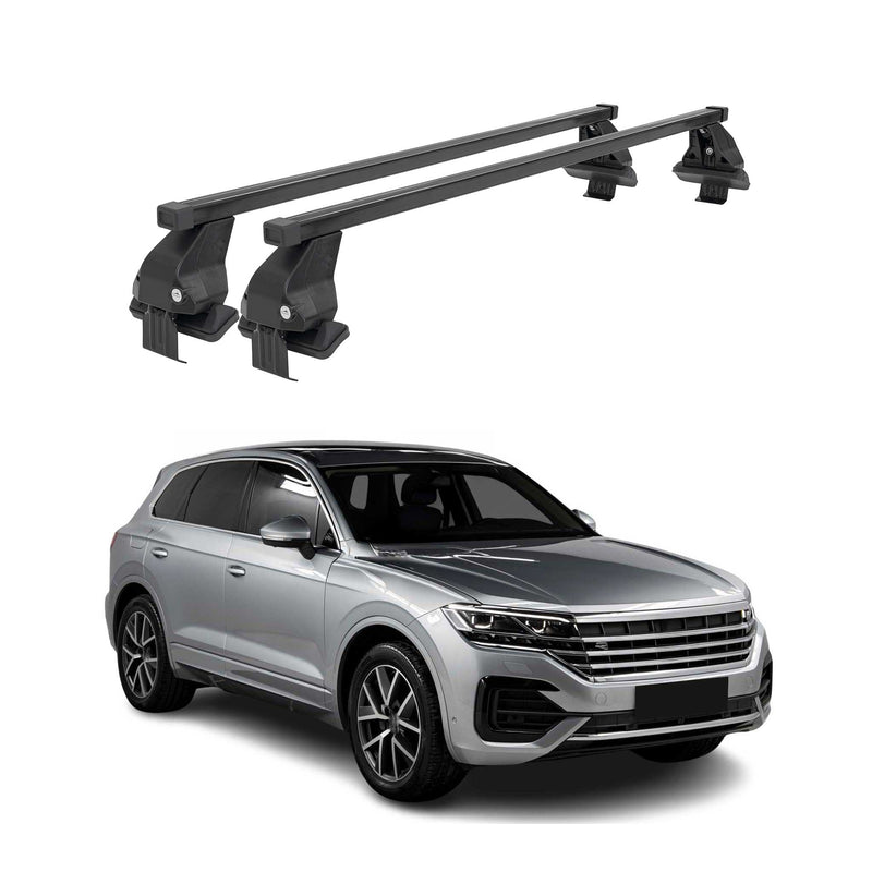 Menabo Dachträger Grundträger für VW Touareg III 2018-2025 Stahl Schwarz 2tlg