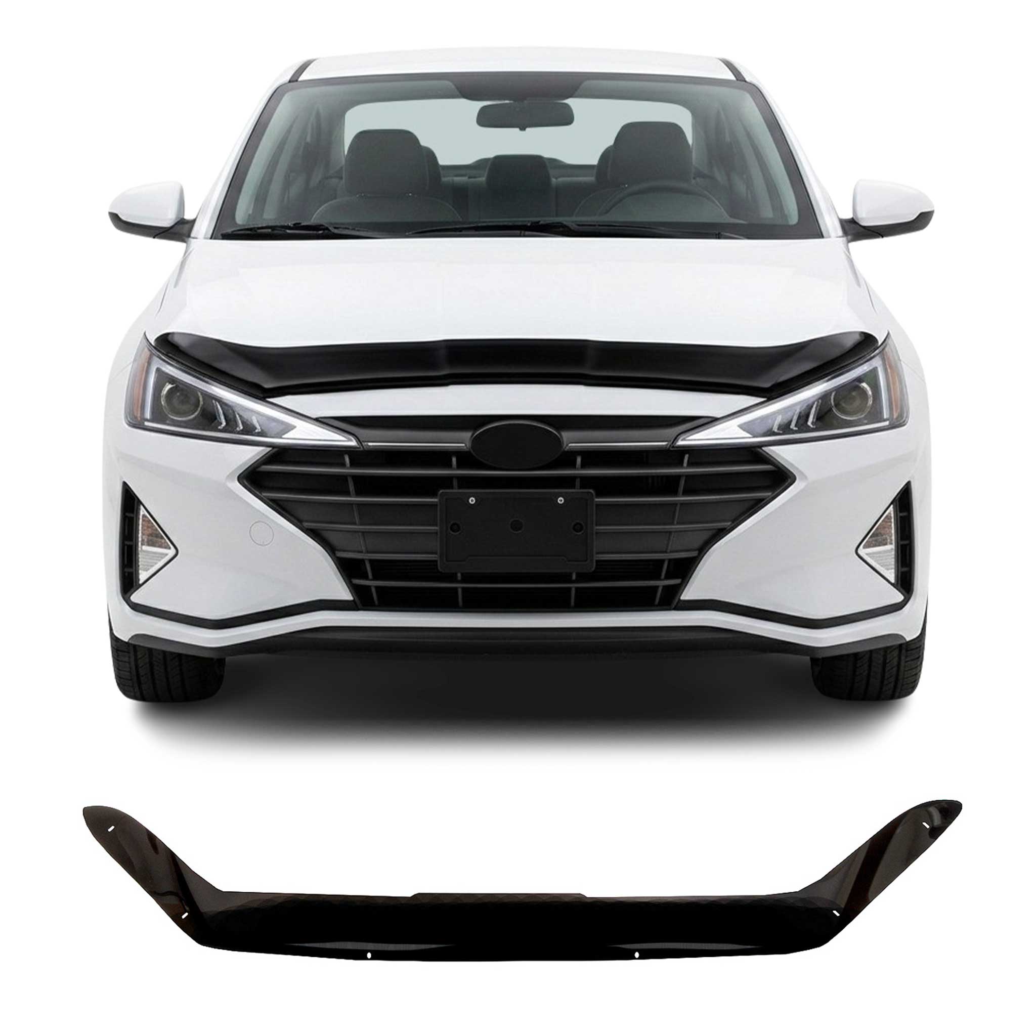 Motorhaube Deflektor Insektenschutz für Hyundai Elantra 2018-2021 Dunkel