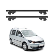 Dachträger Grundtäger für VW Caddy III 2010-2015 Aluminium 90kg TÜV Schwarz 2tlg