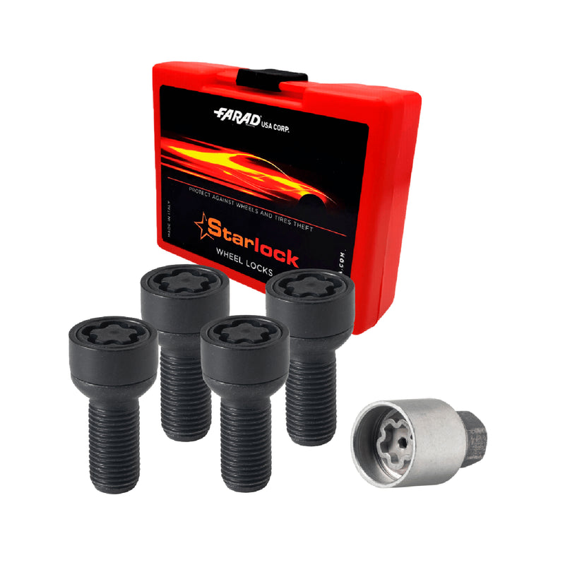 Radschloss Radschrauben Satz für Mercedes CLK 1997-2010 Schwarz 4x M12X1.5