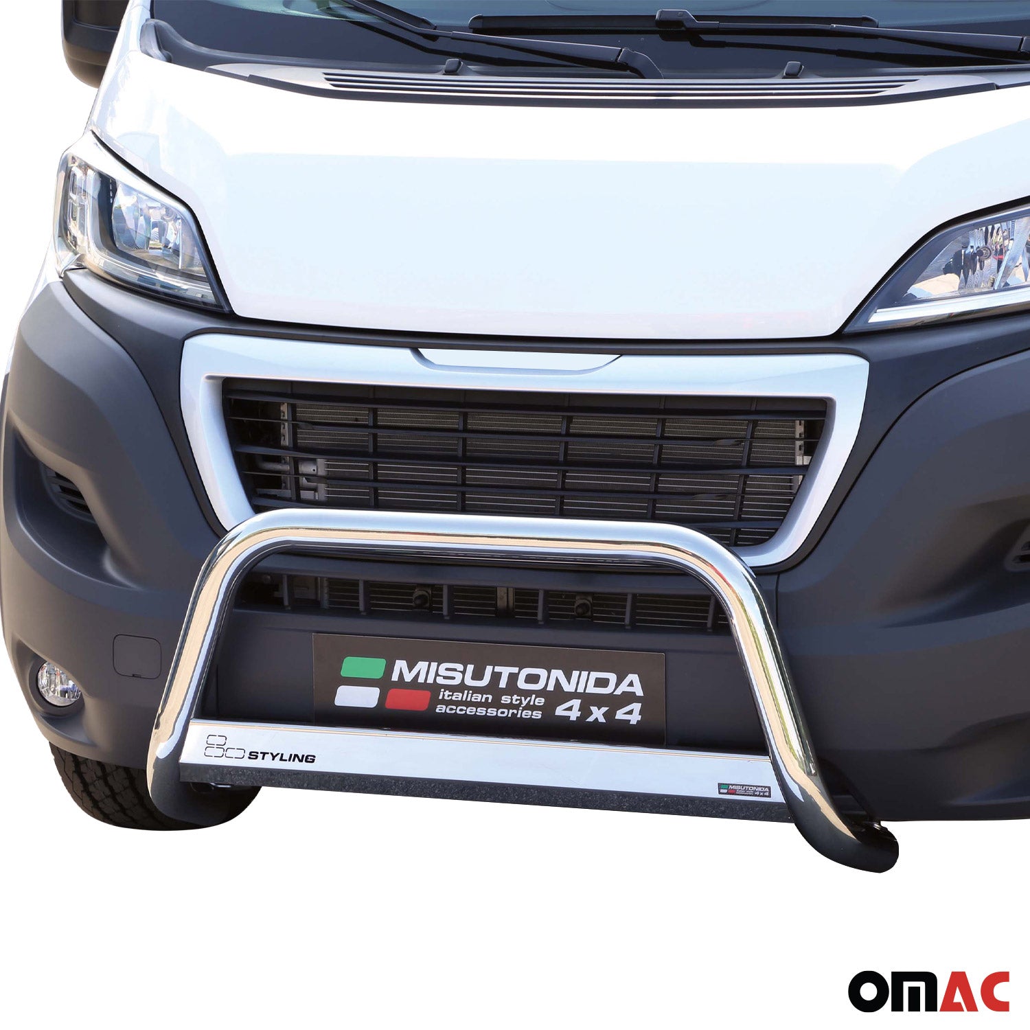 Frontbügel Frontschutzbügel für Peugeot Boxer 2014-2023 ø63mm Stahl Silber