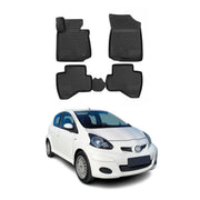OMAC Gummimatten Fußmatten für Toyota Aygo 2005-2014 TPE Automatten Schwarz 4x