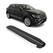 Trittbretter Schweller Seitenschweller für VW T-Roc 2017-2025 Silber Schwarz 2x