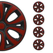 4x Radzierblenden Radblenden Radkappen für 14" Zoll Stahlfelgen Rot Schwarz