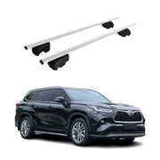 Dachträger Grundträger für Toyota Highlander 2019-2023 75kg Stahl Silber 2 tlg