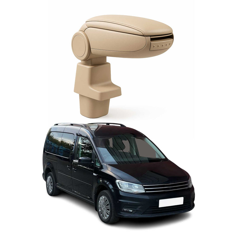 Mittelarmlehne Armlehne für VW Caddy 2003-2020 Touran 2003-2015 PU-Leder Beige
