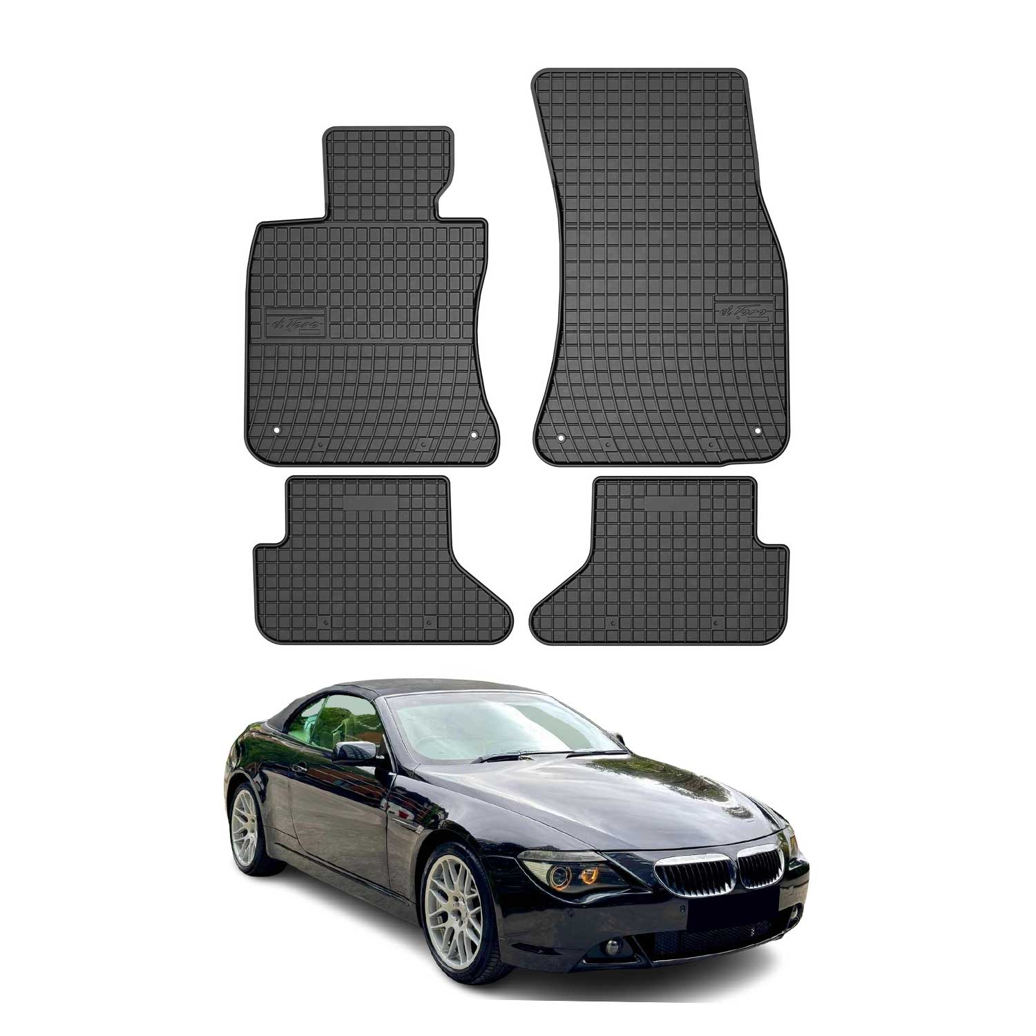 OMAC Gummi Fußmatten für BMW 6er Cabriolet E64 2004-2010 Automatten Schwarz 4x