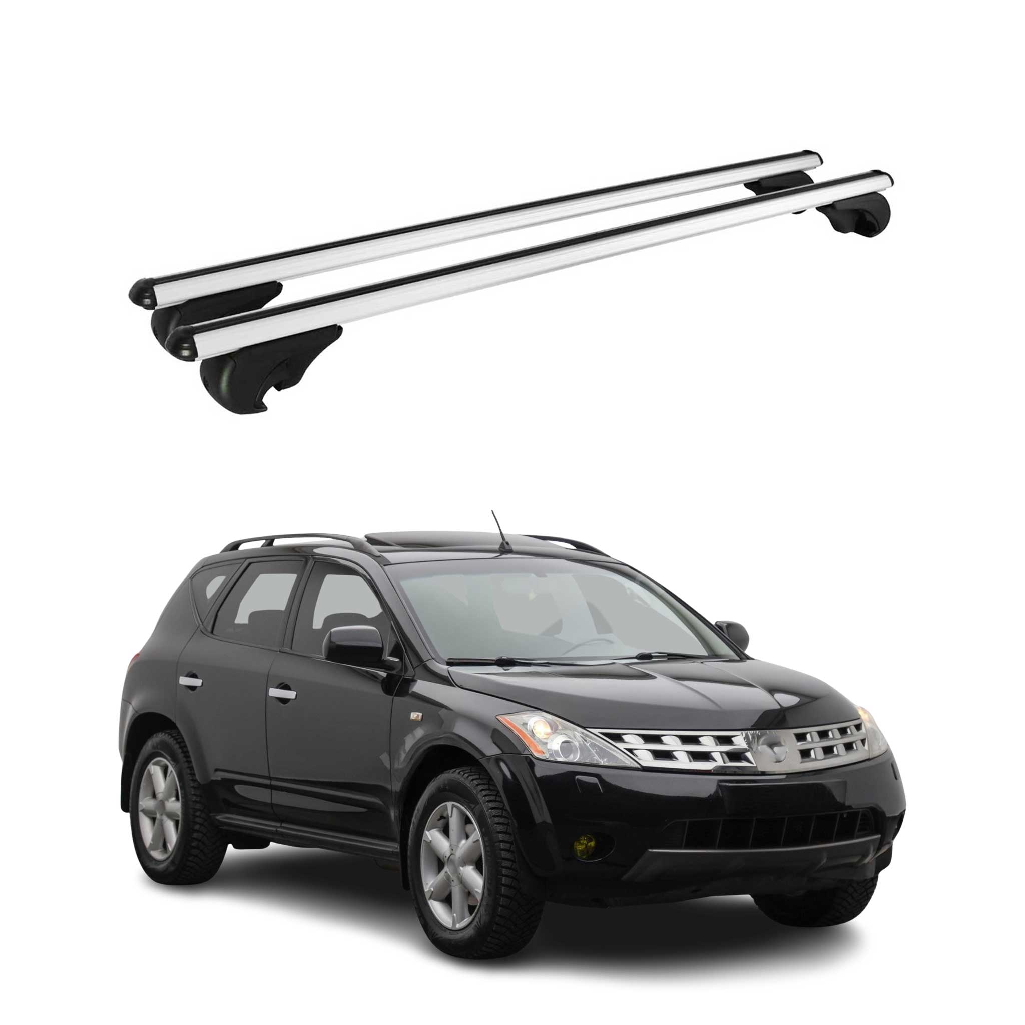 Dachträger Grundträger für Nissan Murano I 2005-2008 TÜV Aluminium Silber 2tlg