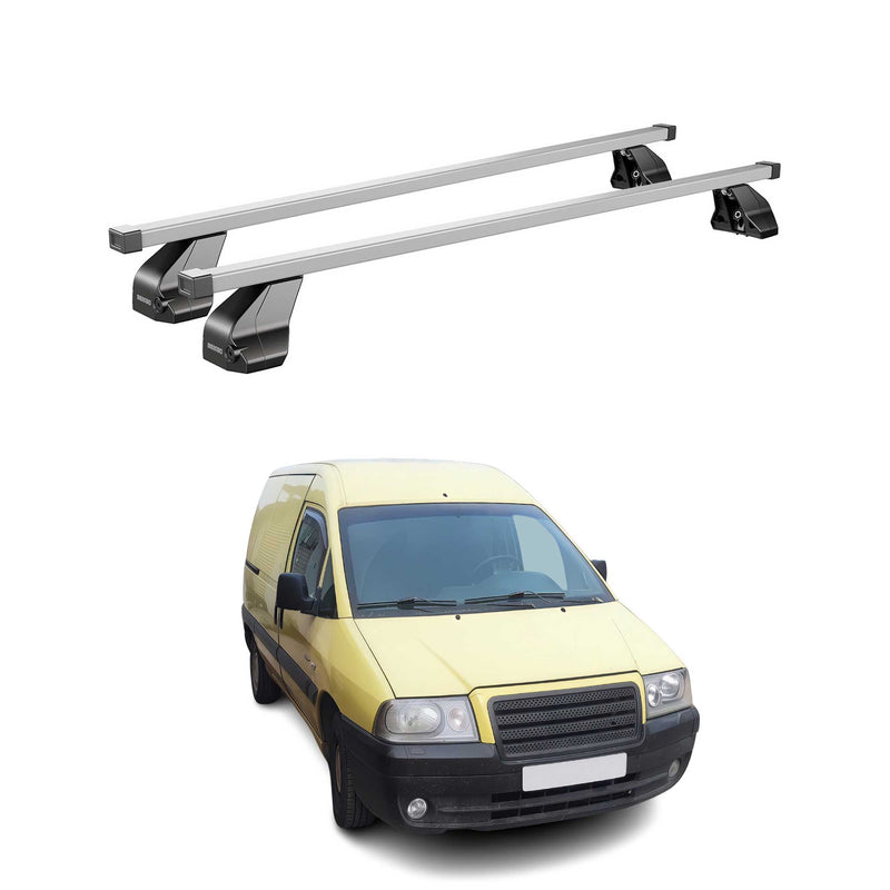 Menabo Dachträger Grundtäger für Citroen Jumpy 1995-2006 75kg Stahl Silber 2 tlg