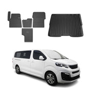 Fußmatten & Kofferraumwanne Set für Peugeot Expert Traveller 2016-2026 Gummi 5x