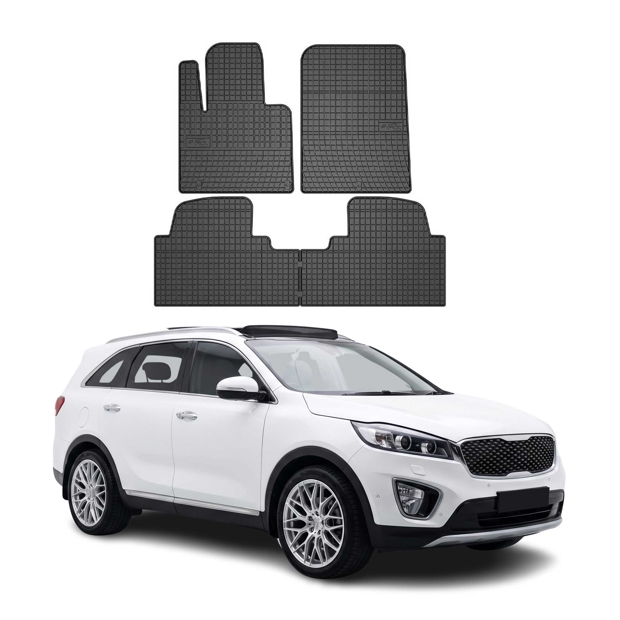 OMAC Gummi Fußmatten für Kia Sorento 2015-2020 Automatten Gummi TPE Schwarz 4tlg