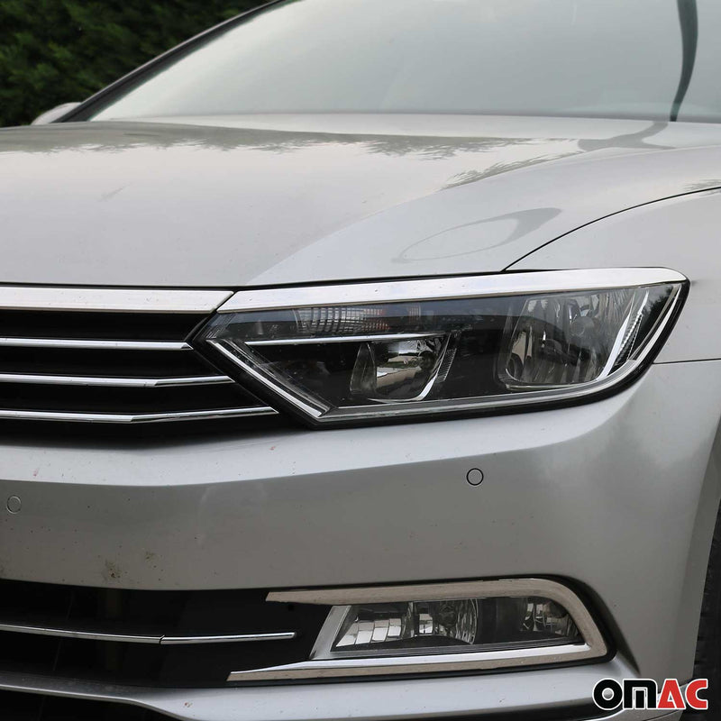 Scheinwerfer Leisten Motorhaubenleiste für VW Passat B8 2015-2021 Edelstahl 3tlg
