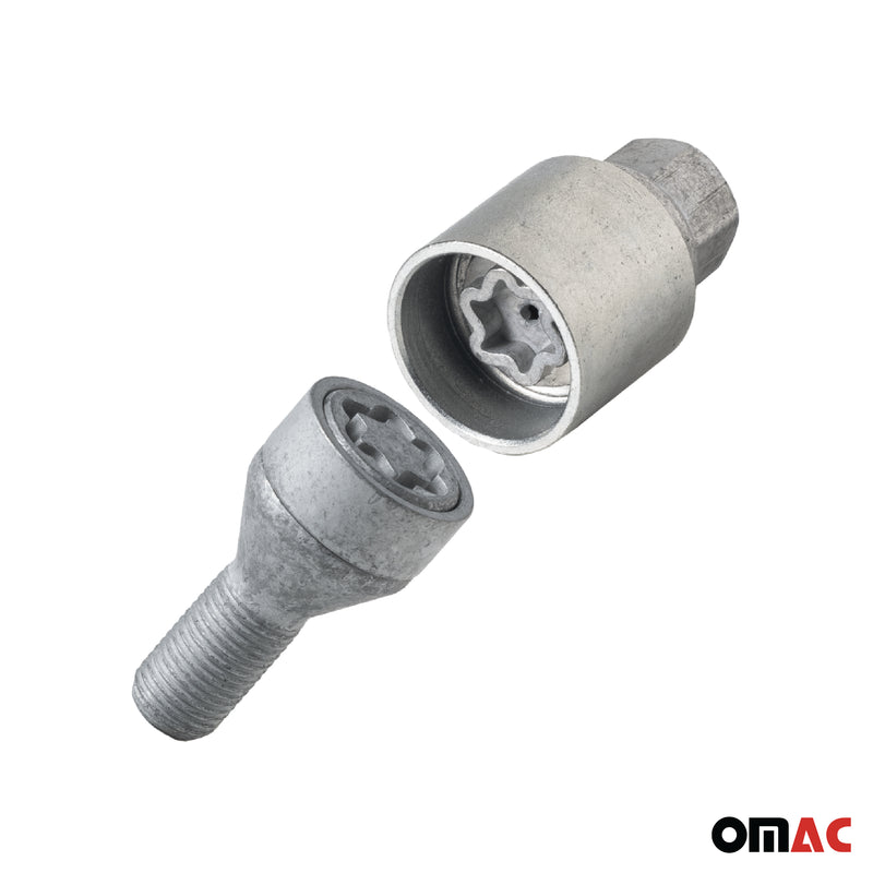 Radschloss Satz für Peugeot Boxer Rad 16” ab 2007 Felgenschloss Silber M16X1.5