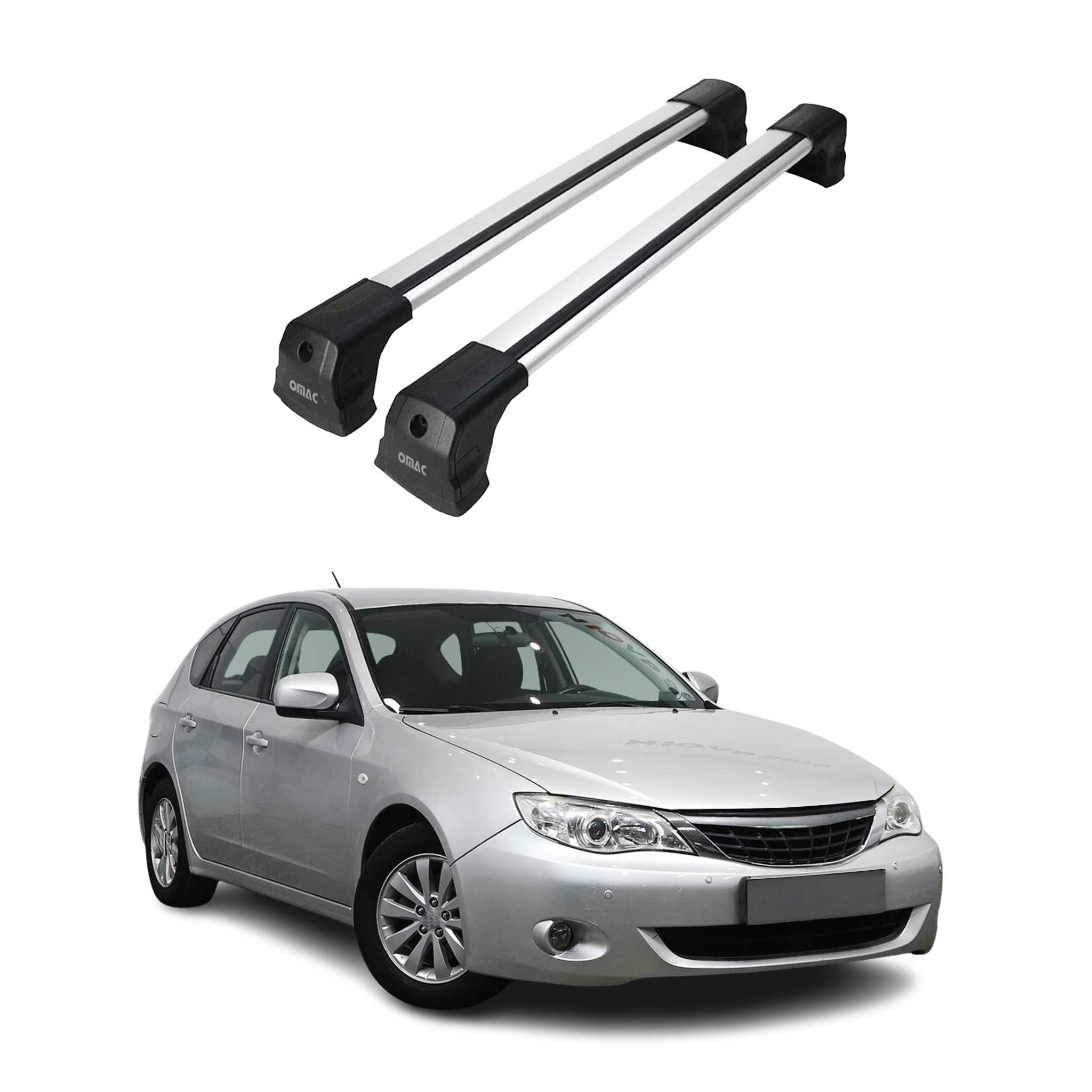 Dachträger für Subaru Impreza mk3 Schrägheck 2007-2011 3tür 75kg Alu Silber 2x