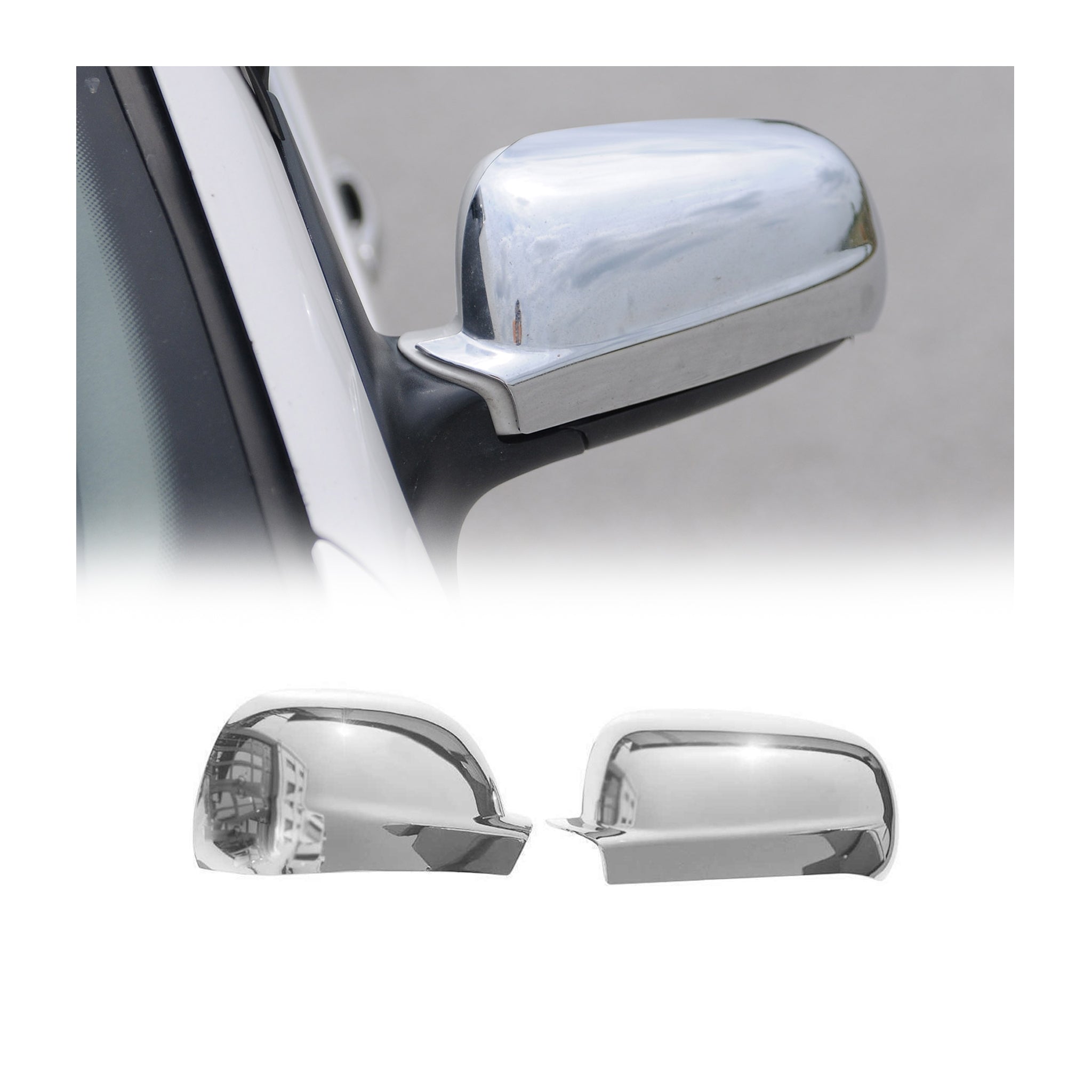 Spiegelkappen Spiegelabdeckung für Seat Leon 1M1 1999-2003 Chrom ABS Silber 2tlg