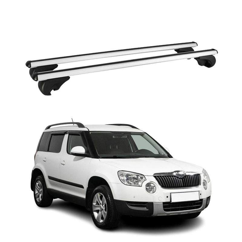Dachträger Grundtäger für Skoda Yeti 2009-2017 75kg Aluminium Silber 2 tlg