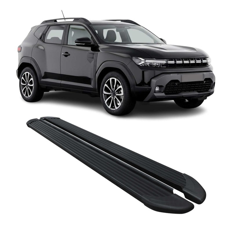 Trittbretter Seitenschweller für Renault / Dacia Duster 2023-2025 Silber Schwarz