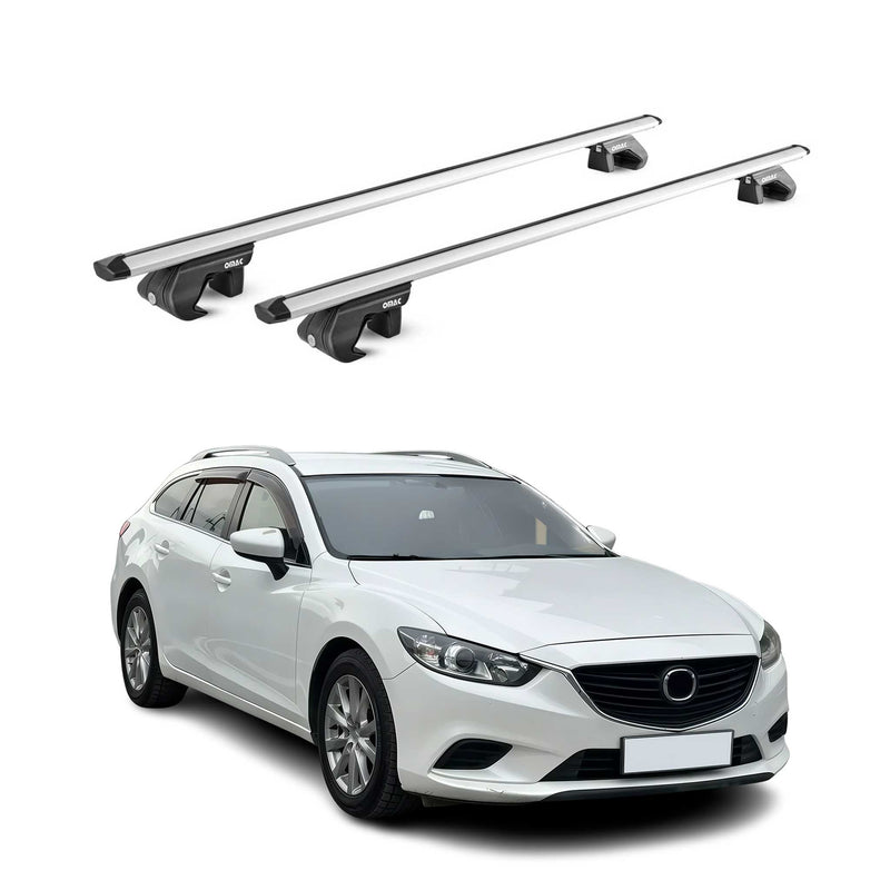Dachträger Grundtäger für Mazda 6 Kombi 2012-2025 5 tür 90kg Alu Silber 2x ABE