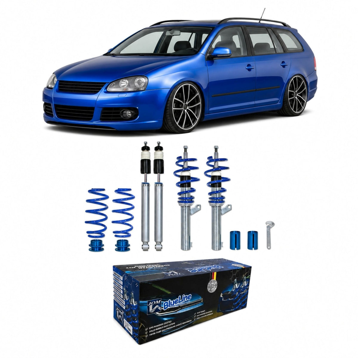 JOM BlueLine Gewindefahrwerk für VW Golf 5 Plus und Variant 1.9TDi 2.0TDi / DSG