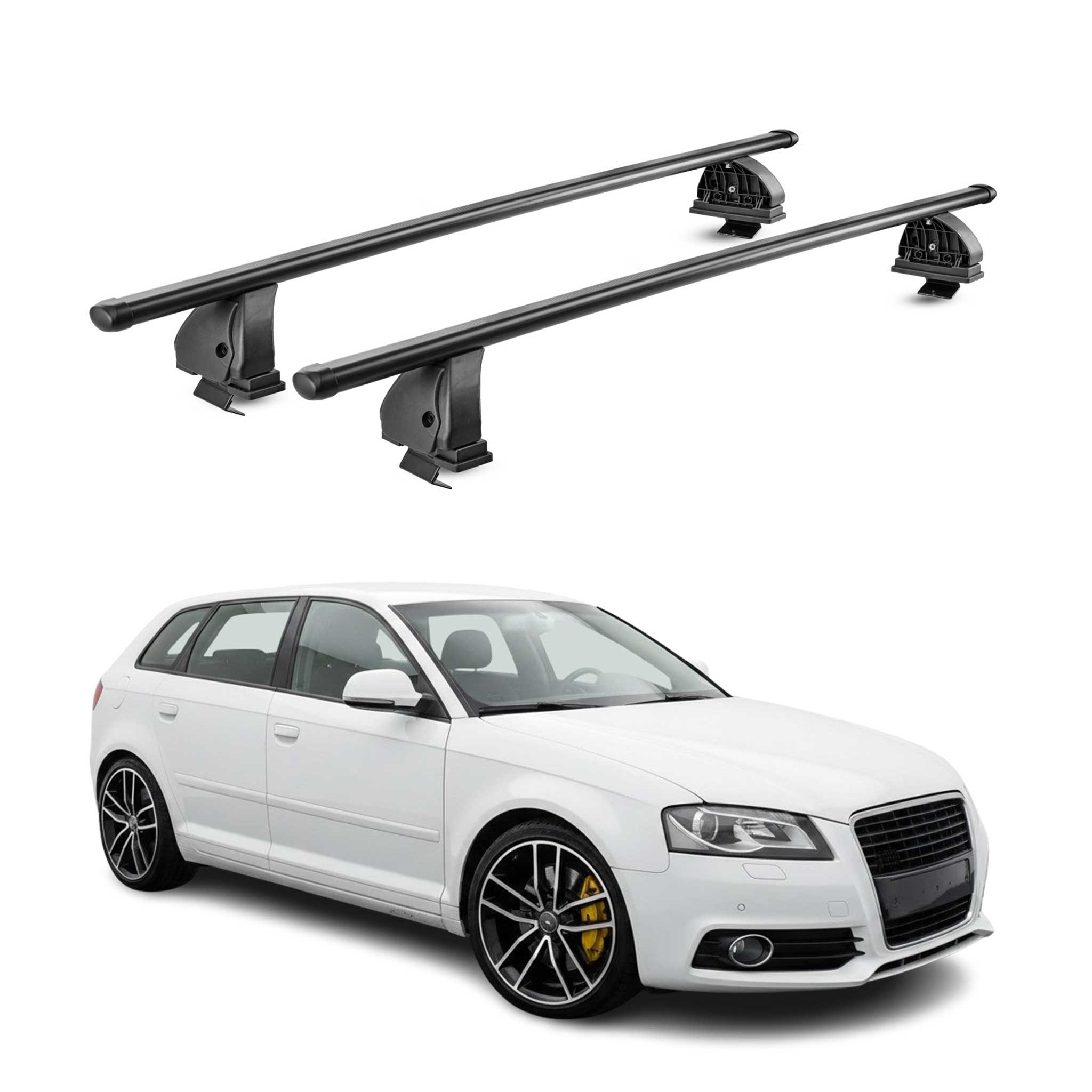 Stahl Dachträger für Audi A3 8PA Sportback 2005-2013 TÜV 75 kg 2tlg Schwarz