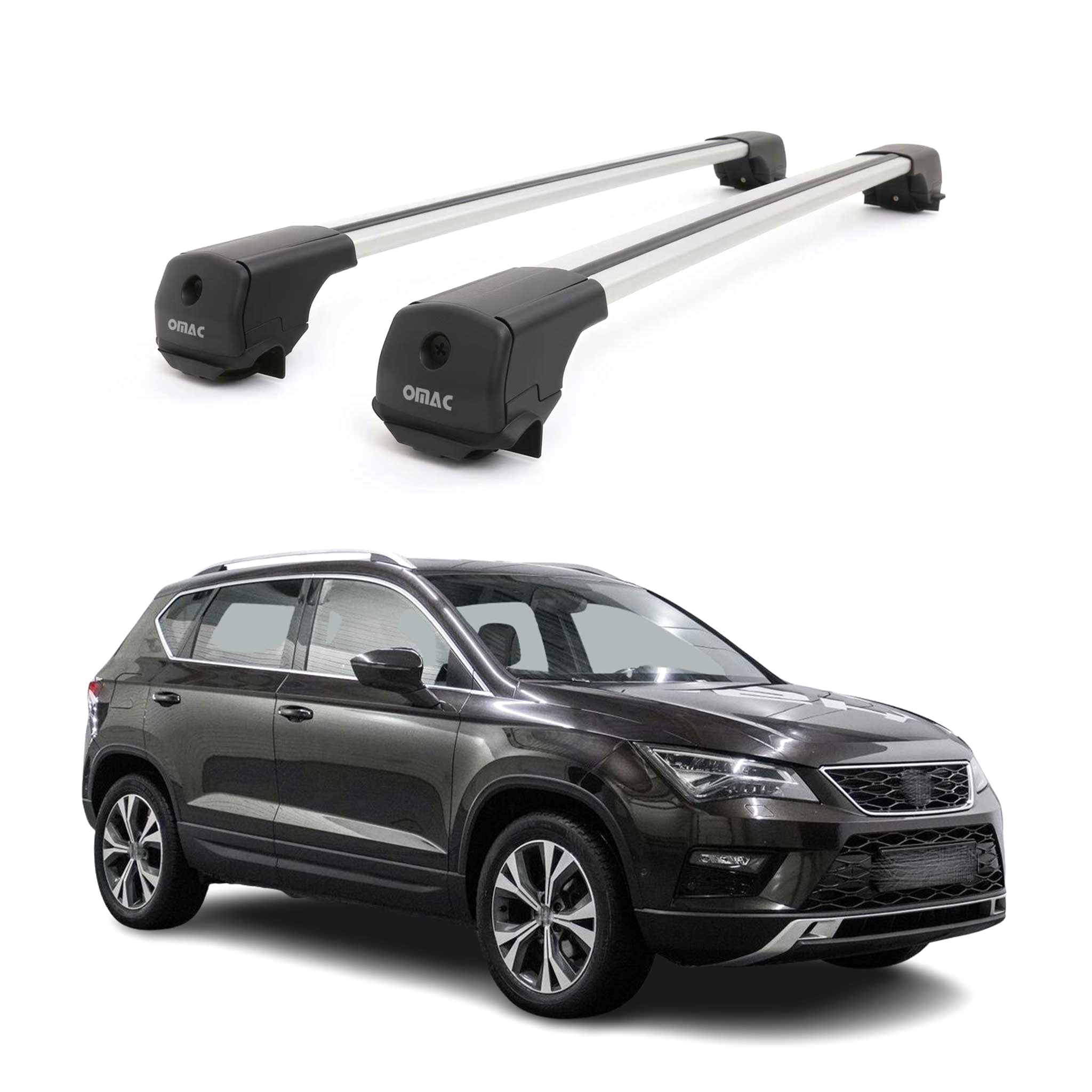 Dachträger Grundträger für Seat Ateca 2016-2026 Aluminium 75kg Grau 2tlg