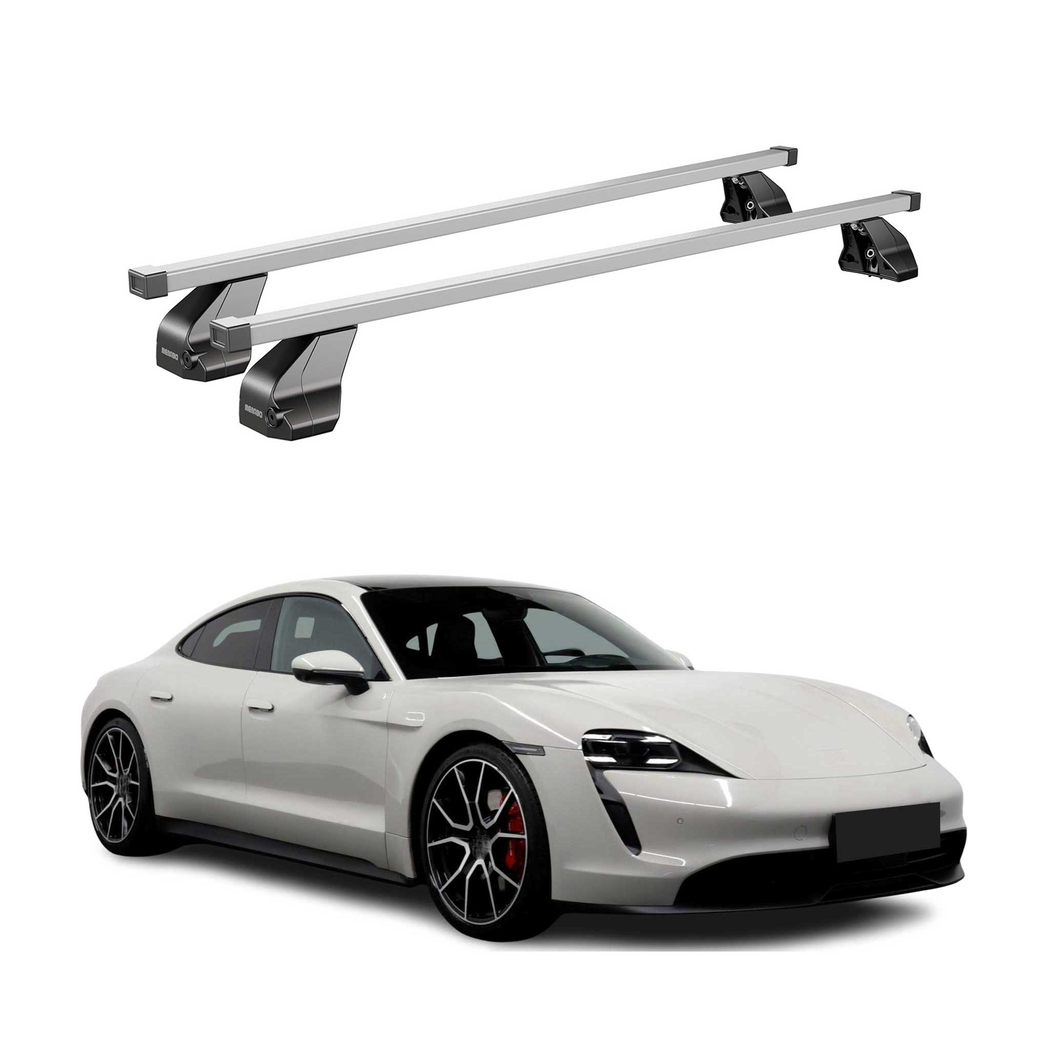 Menabo Dachträger Grundtäger für Porsche Taycan 2019-2026 75kg Stahl Silber 2x
