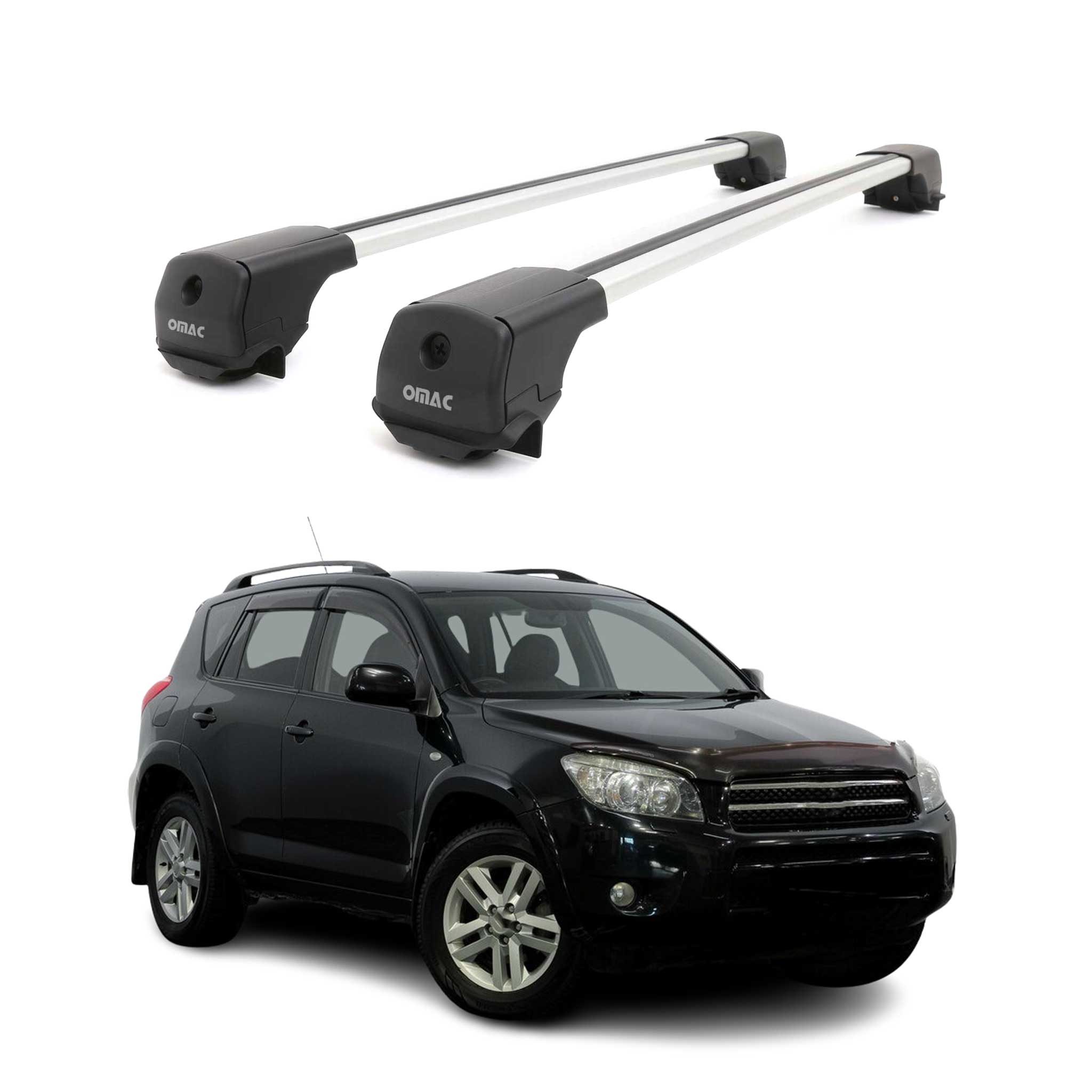 Dachträger Grundträger für Toyota RAV4 III 2006-2012 Aluminium 75kg Grau 2tlg
