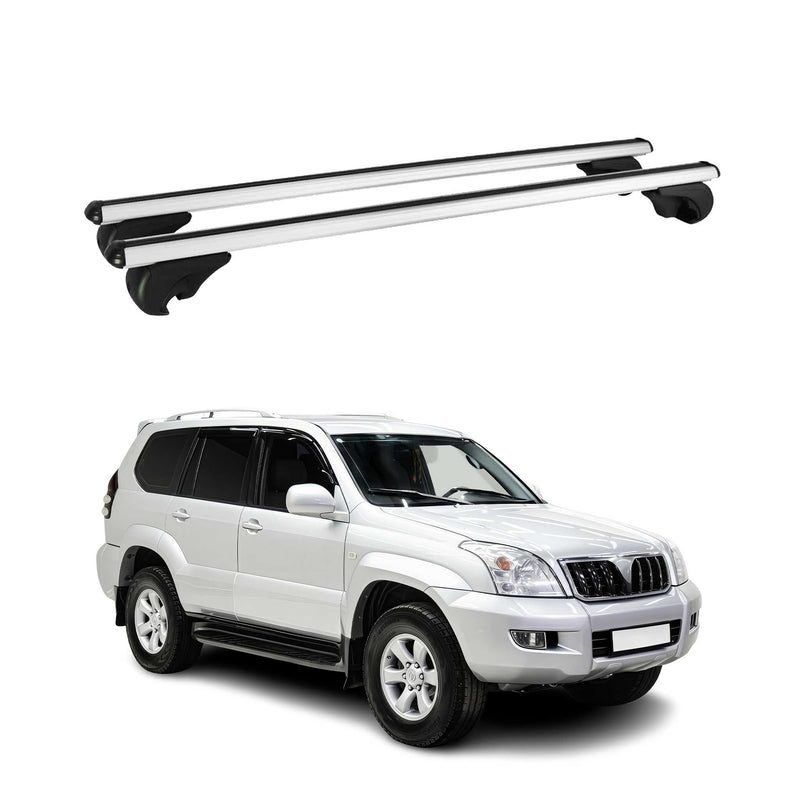 Dachträger Grundtäger für Toyota Land Cruiser J10 2003-2007 75kg Alu Silber 2x