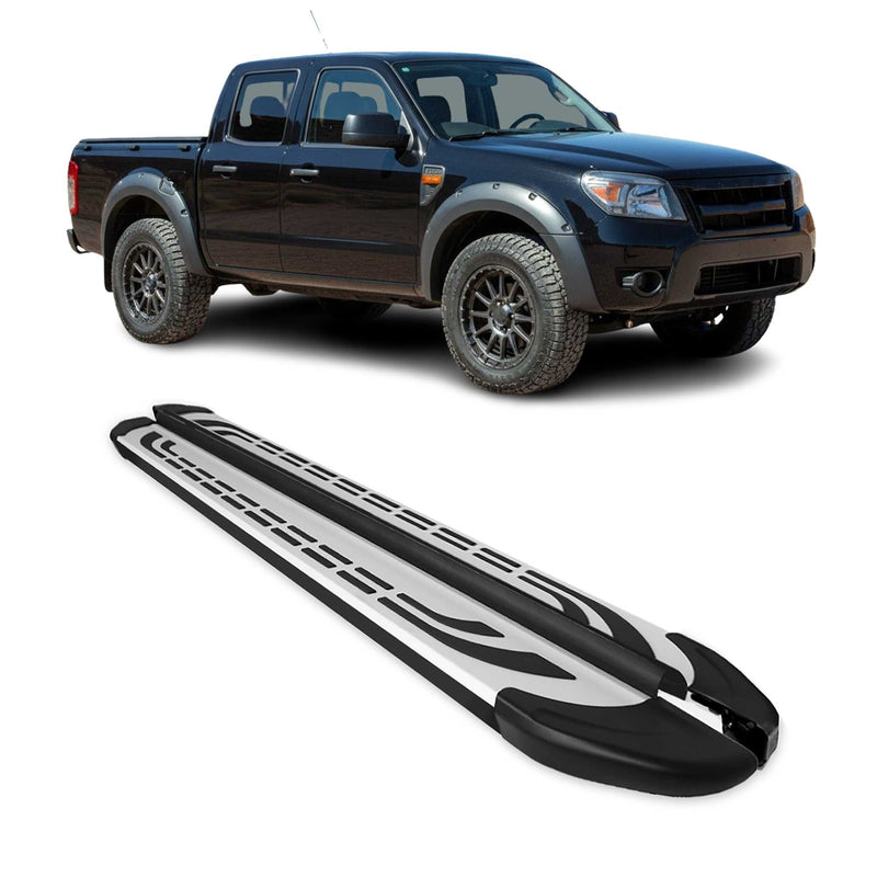 Trittbretter Seitenschweller für Ford Ranger Double Cab 2007-2012 Alu Schwarz