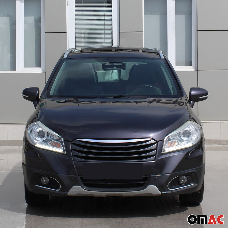 Kühlergrill Leisten Grillleisten für Suzuki SX4 2013-2008 Edelstahl Silber 1tlg