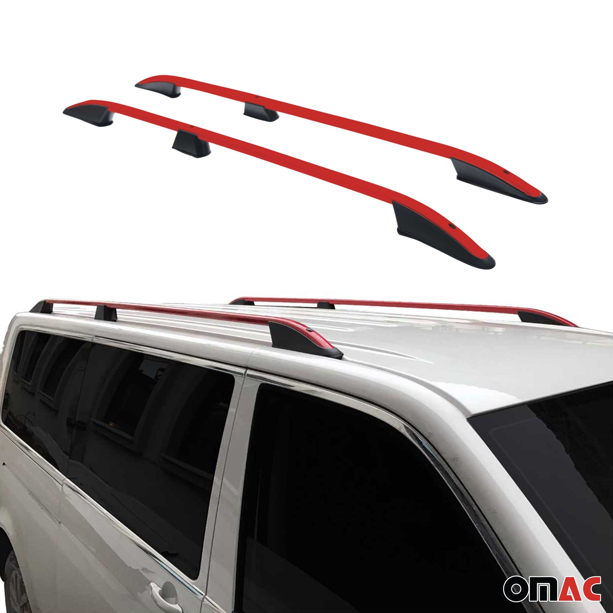 Dachreling Dachgepäckträger für Mercedes Vito W639 2003-2014 L1 Kurzer Alu Rot