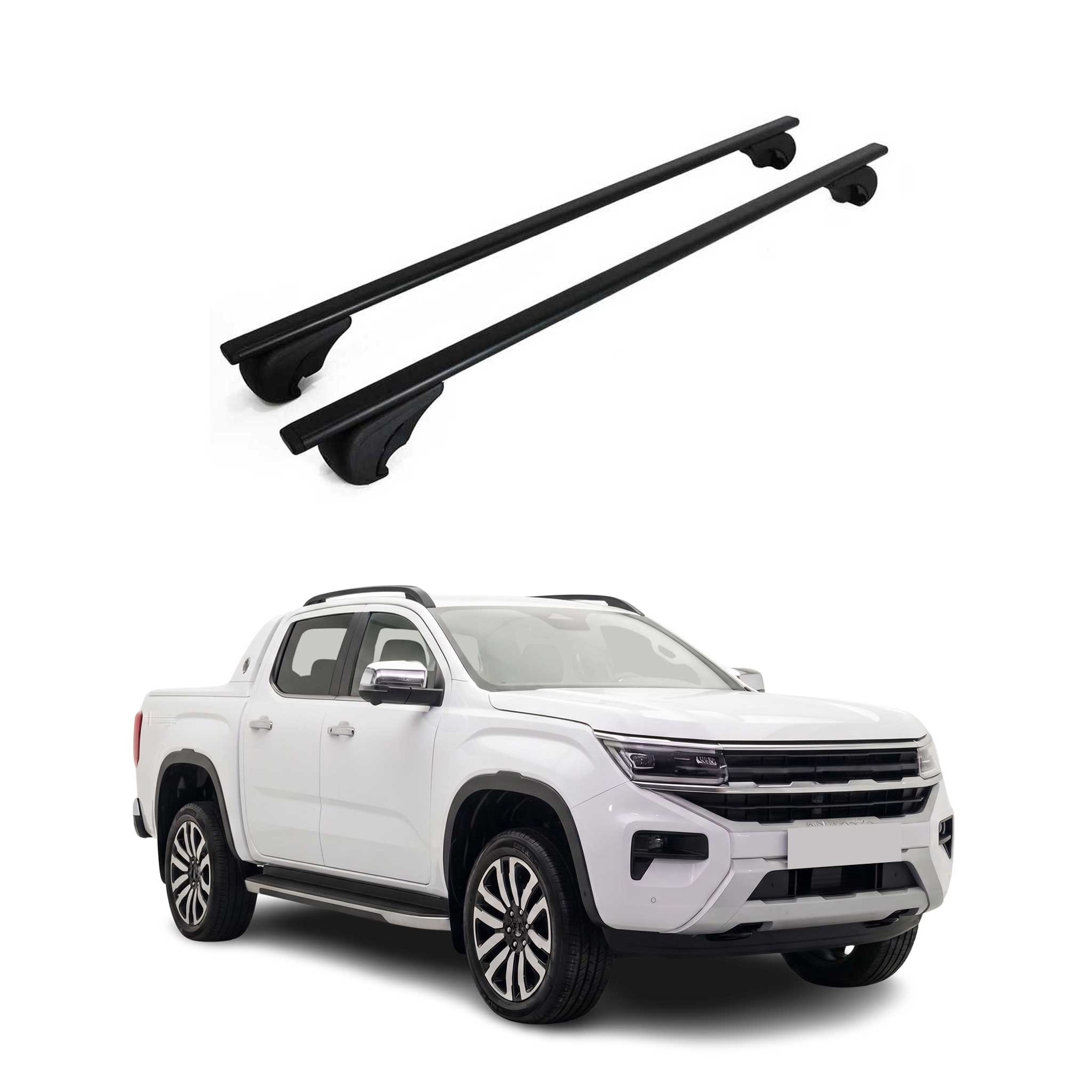 Dachträger Grundträger für VW Amarok II 2023-2026 Metall Schwarz 2tlg