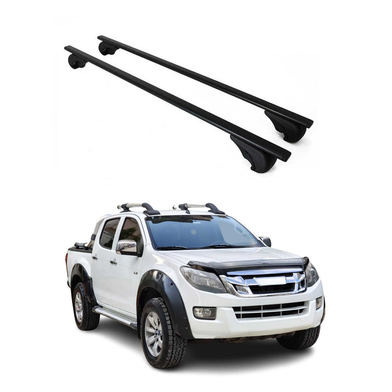 Dachträger Grundtäger für Isuzu D-Max 2006-2019 75kg Metall Schwarz 2 tlg