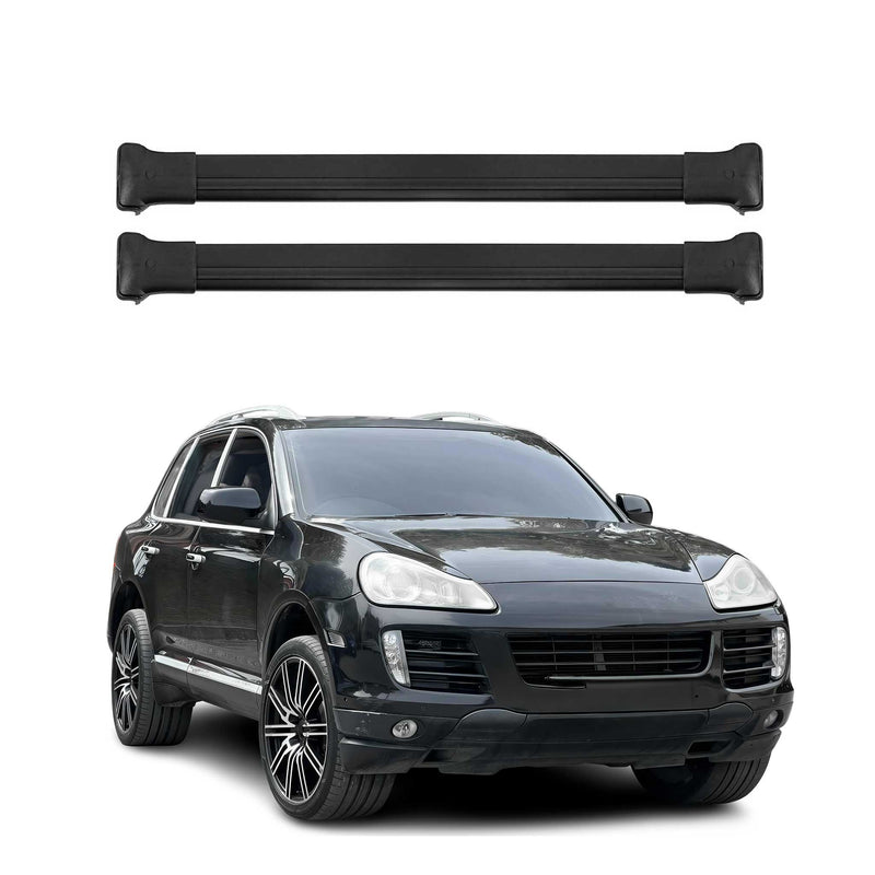 Dachträger Grundtäger für Porsche Cayenne 2002-2010 75kg Aluminium Schwarz 2 tlg