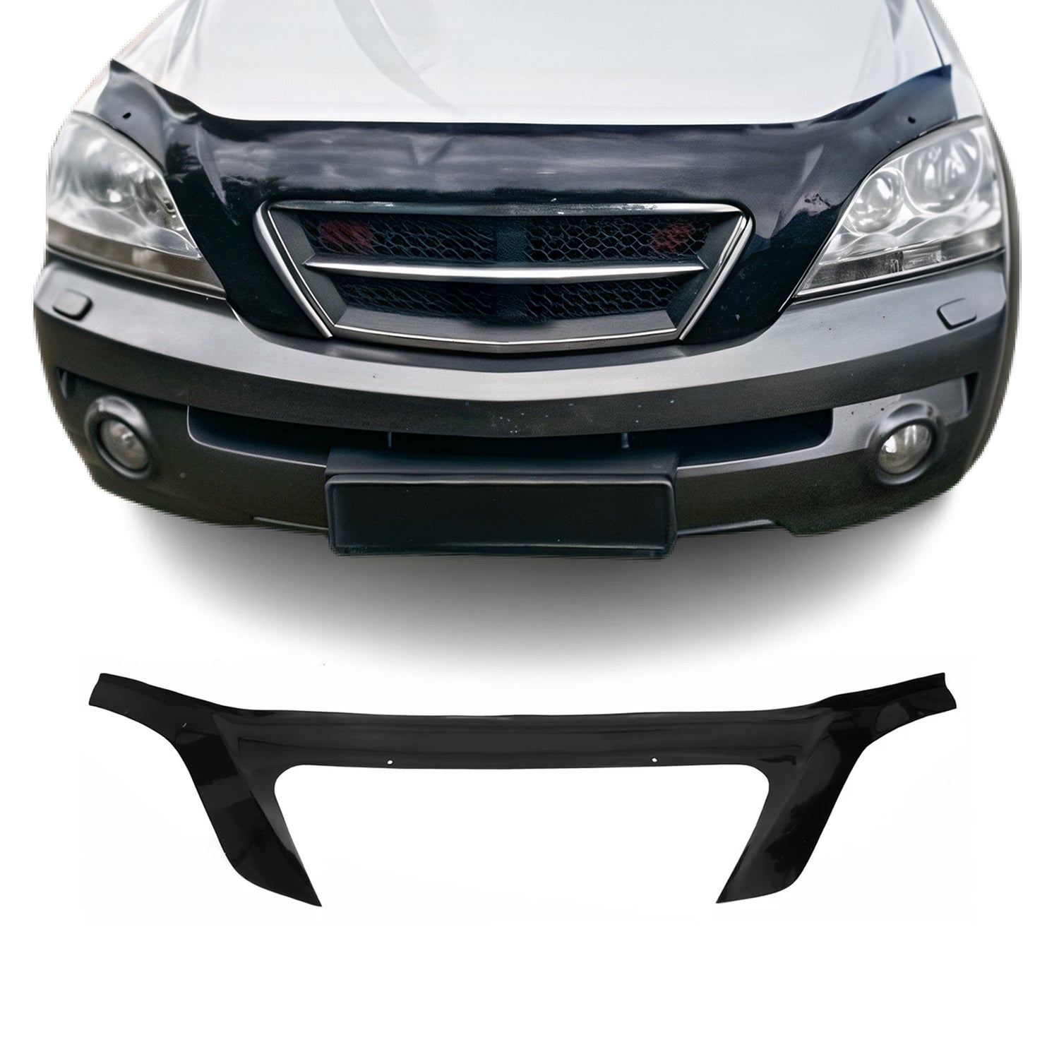 Motorhaube Deflektor Steinschlagschutz für Kia Sorento mk1 2002-2009 Schwarz