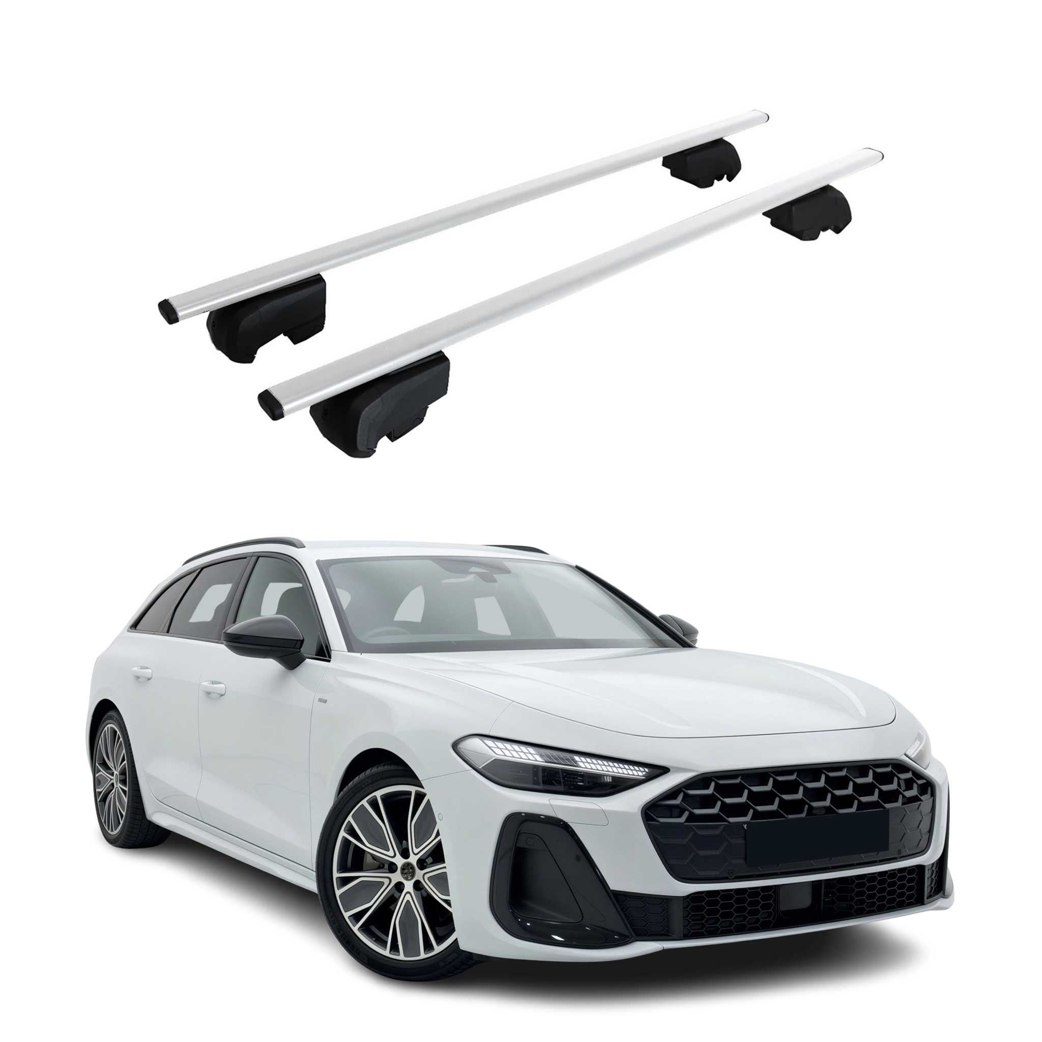 Dachträger Gepäckträger für Audi A5 B10 Avant 2025-2026 ABE Metall Silber 2x