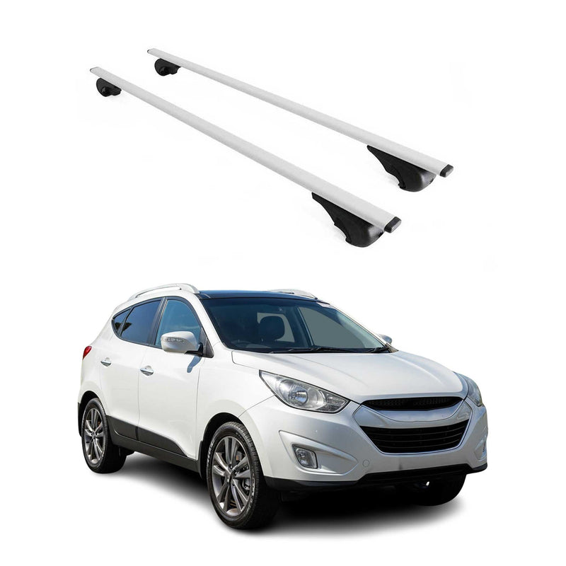 Dachträger Grundtäger für Hyundai ix35 2010-2015 75kg Metall Silber 2 tlg