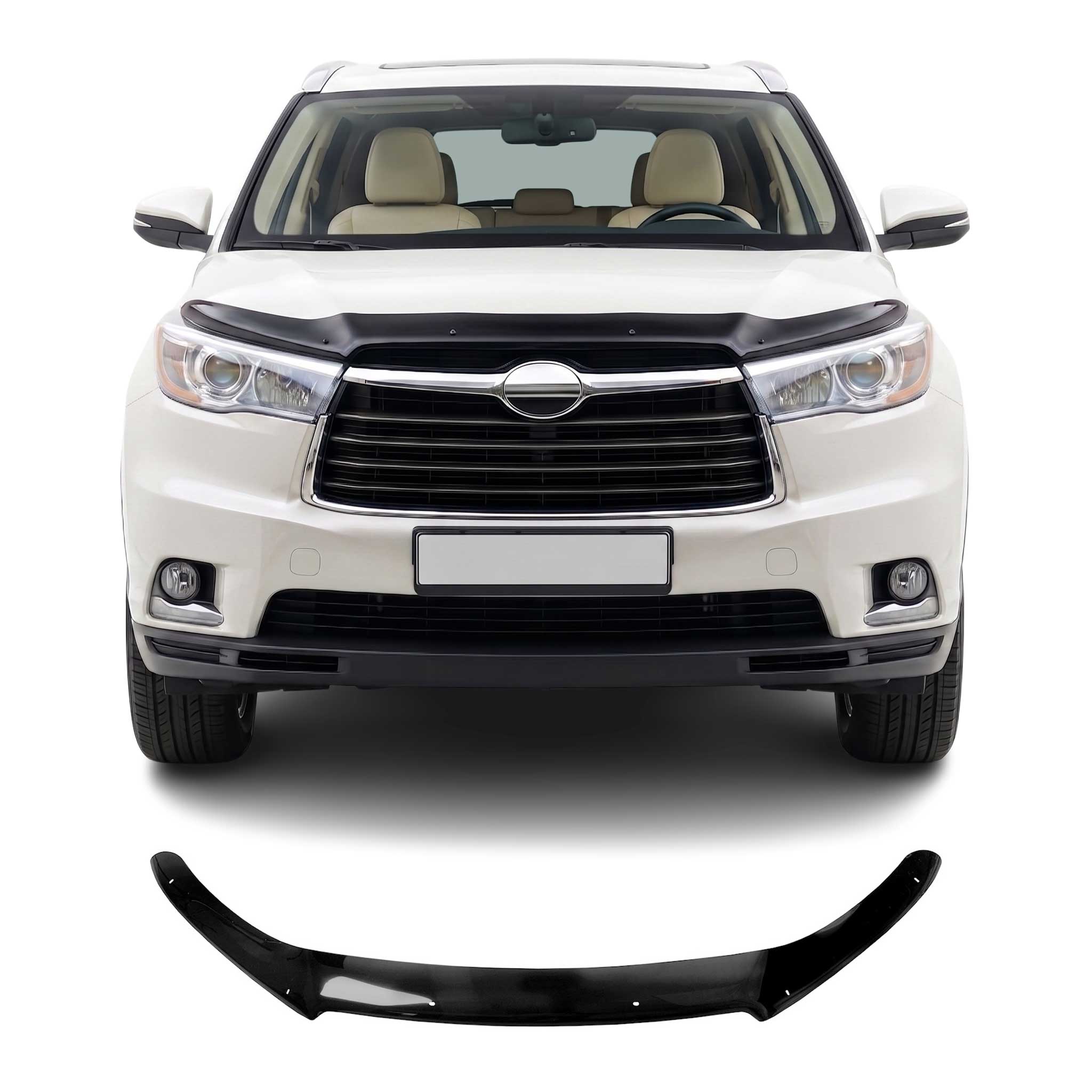 Motorhaube Deflektor Insektenschutz für Toyota Highlander 2014-2020 Dunkel