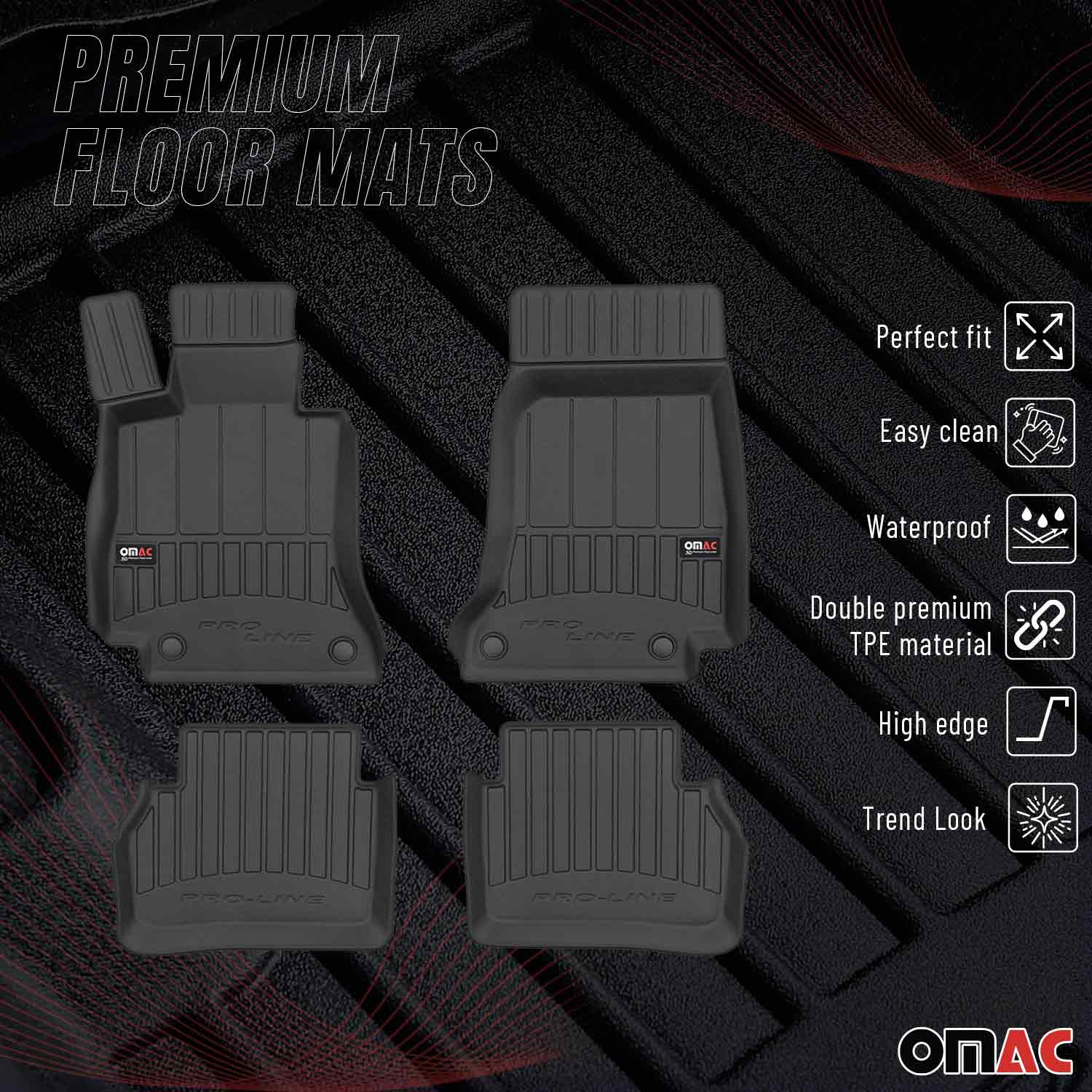 OMAC Gummi Fußmatten für Mercedes E Klasse W213 S213 2016-2024 Premium TPE 4x