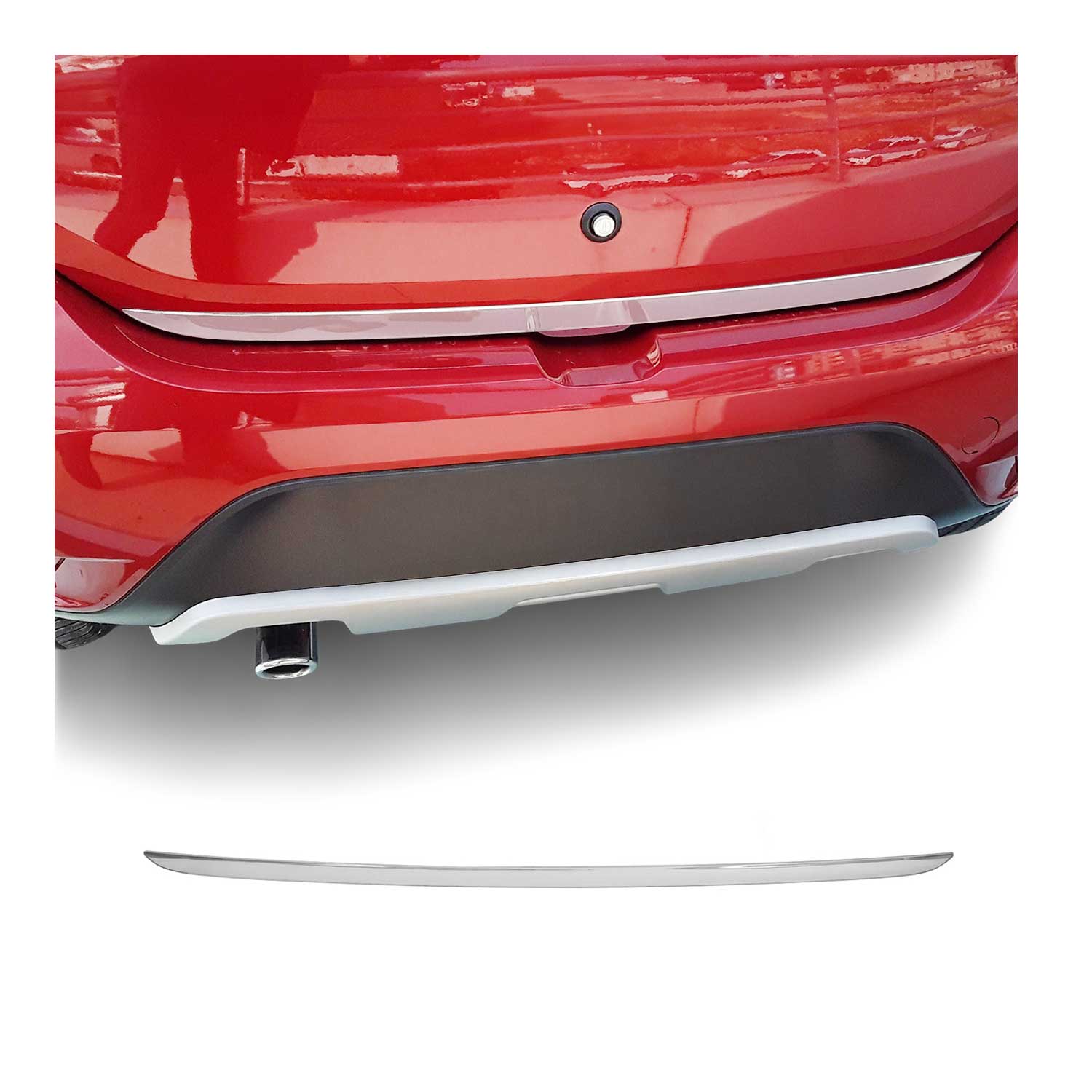 Kofferraumleiste Heckleiste für Dacia Sandero 2012-2020 Untere Chrom Silber 1tlg