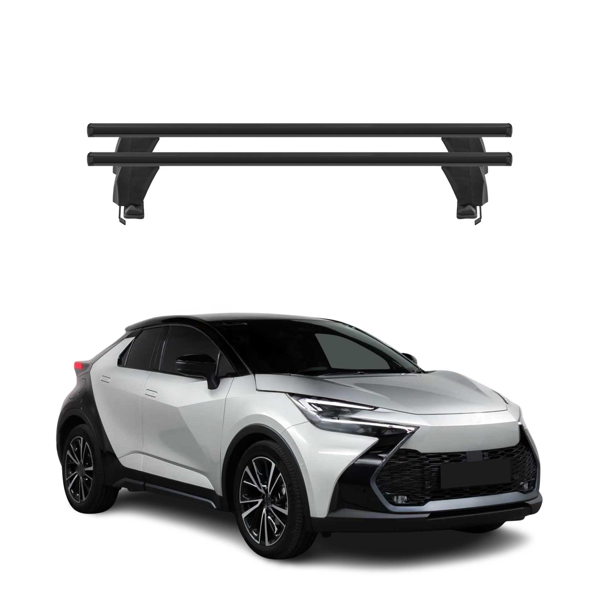 Menabo Dachträger Grundträger für Toyota C-HR mk2 2024-2026 Alu Schwarz 2tlg