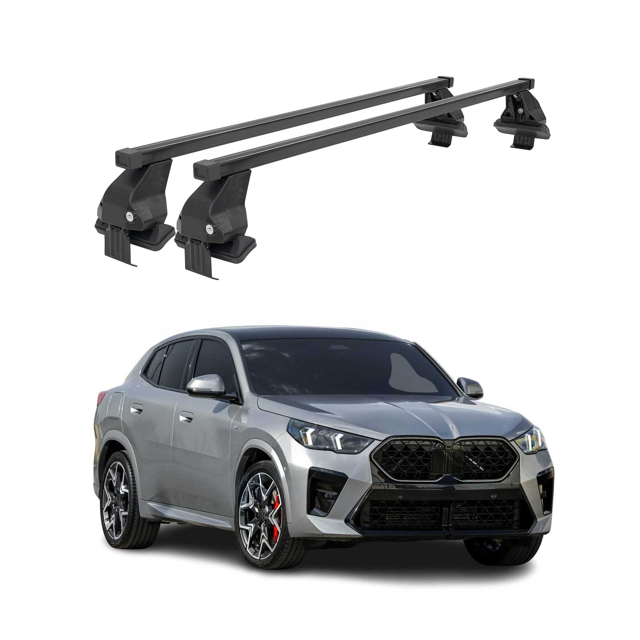 Menabo Dachträger Grundträger für BMW X2 U10 2023-2026 Stahl Schwarz 2tlg